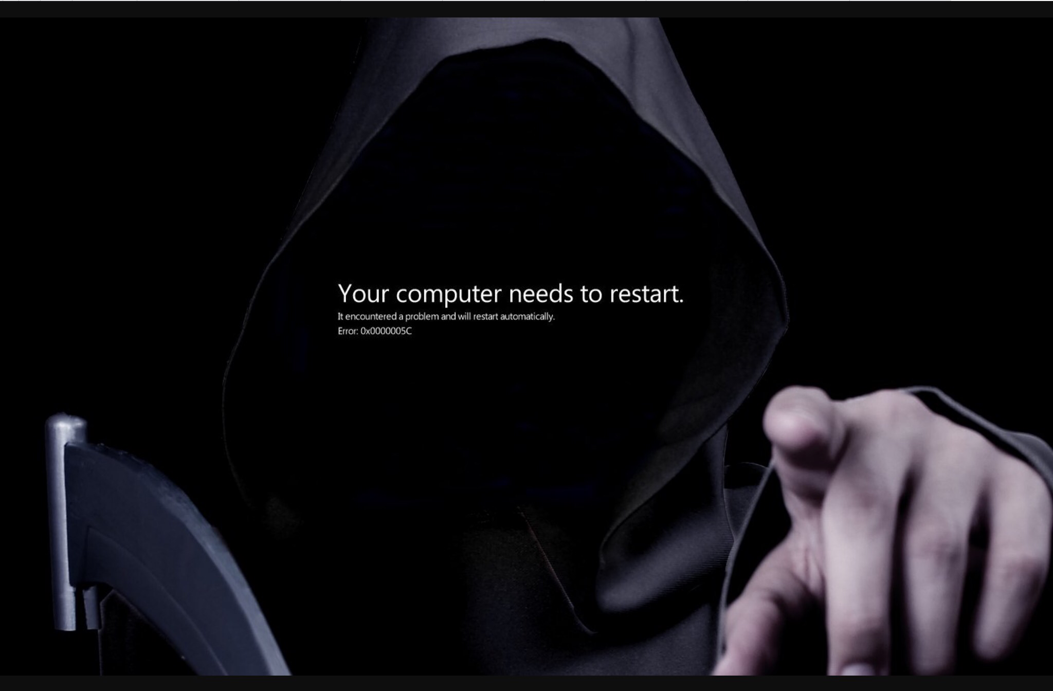 Restart encounter. Черный экран смерти. Черный экран смеееерти. Чёрный экран смерти в Windows. Черный экран смерти в Windows 10.